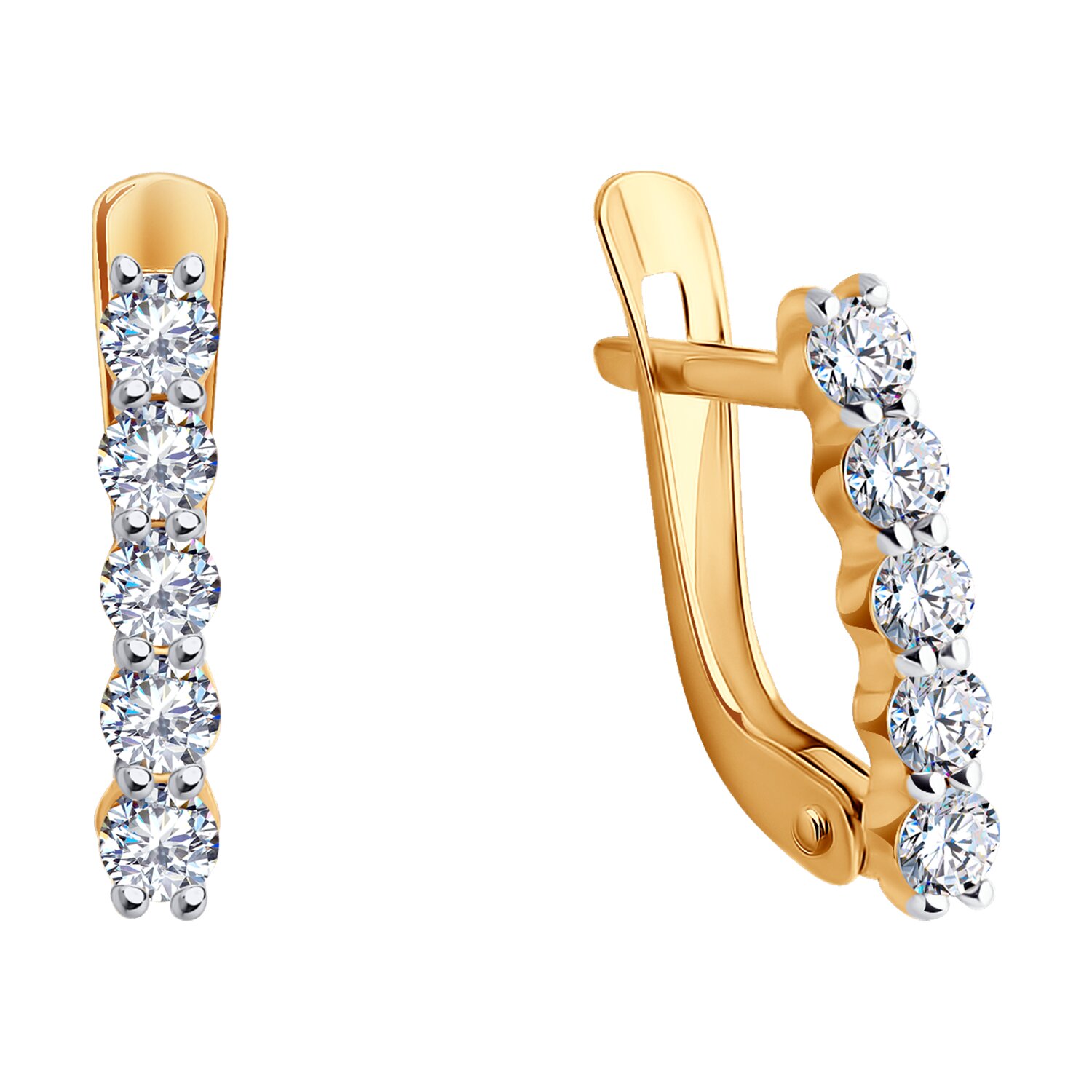 Bijuterie pentru copii Diamant 51-120-02283-1 din Aur Roșu 585 cu 10 Zirconii Cubice Incolor Rotunde, Închidere Englezească, 13mm