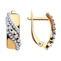 SOKOLOV 028171 Women's Red Gold 585 Jewelry with 32 Round Colorless Cubic Zirconia, English Lock, 2.25g
