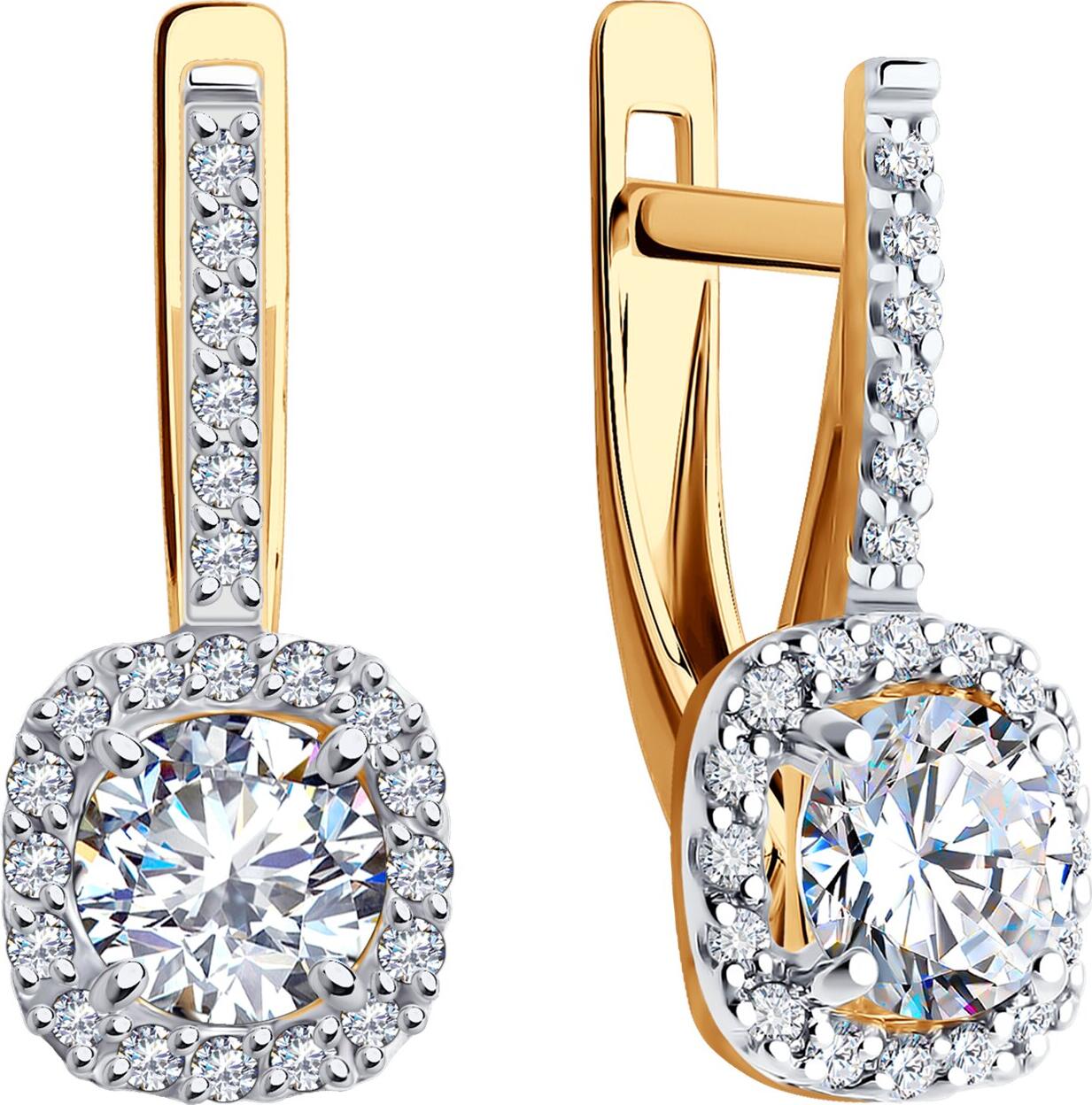 Bijuterie Diamant 51-120-02355-1 pentru femei, Aur Roșu 585, 44 pietre Zirconiu Cubic Incolor Rotund 0.374ct, Închidere Englezească, 18x7x5mm, 2.68g