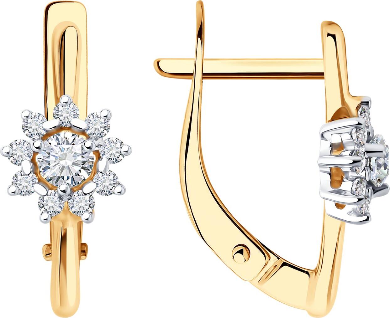 Bijuterie Diamant 51-120-02267-1 pentru femei, Aur Roșu 585, cu 18 Zirconii Rotunde Incolore, Închidere Englezească, 1.96g
