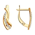 Bijuterie Diamant 51-120-02122-1 pentru femei din aur roșu 585 cu zirconiu cubic rotund incolore, 16 pietre, 0.264 ct, închidere englezească, 19x6x2 mm
