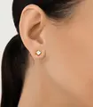 Cercei Diamant 51-122-02938-1 pentru femei, Aur Roșu 585, Zirconiu Cubic Pătrat Incolor 4x4mm, Închidere Tip Șurub, Stil Clasic