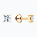 Cercei Diamant 51-122-02938-1 pentru femei, Aur Roșu 585, Zirconiu Cubic Pătrat Incolor 4x4mm, Închidere Tip Șurub, Stil Clasic