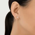 Cercei Diamant 51-122-02938-1 pentru femei, Aur Roșu 585, Zirconiu Cubic Pătrat Incolor 4x4mm, Închidere Tip Șurub, Stil Clasic