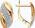 Diamant 31-120-00233-1 Женское украшение из красного золота 375 пробы с 68 круглыми бесцветными фианитами, английский замок, 2.25 г