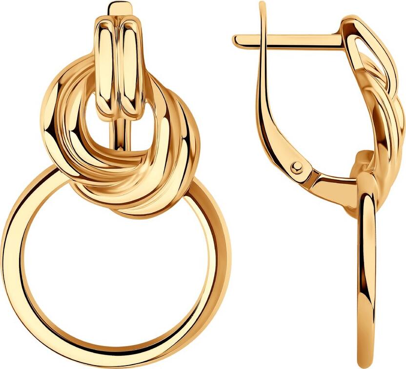 SOKOLOV 93021094 Bijuterie pentru femei din argint 925 placat cu aur, închidere English lock, colecția Trendbook SS 2021, culoare aurie, 30x18x3 mm, 5.73g