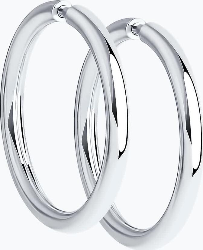 Diamant 94-124-01718-1 Women's Hoop Earrings, 925 Sterling Silver, Rhodium-plated, 0.71 g, 10 mm Diameter