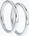 Diamant 94-124-01718-1 Women's Hoop Earrings, 925 Sterling Silver, Rhodium-plated, 0.71 g, 10 mm Diameter