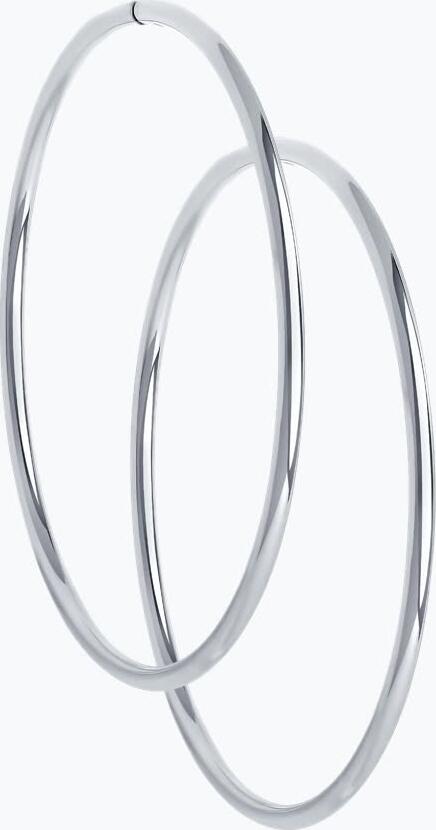 Серьги-кольца Diamant 94-124-01723-1 для женщин, серебро 925 стерлинга с родиевым покрытием, диаметр 35 mm, вес 2 g