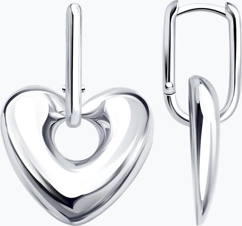 Diamant 94-121-00193-1 Heart-Shaped Pendant for Women, 925 Rhodium-Plated Silver, English Lock, 18x3x26 mm, 4.44 g