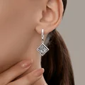 Pandantiv Diamant 94-121-00098-1 pentru femei, formă de diamant, argint 925 placat cu rodiu, cu inserție texturată cristalină, 36x17x3 mm, închidere englezească