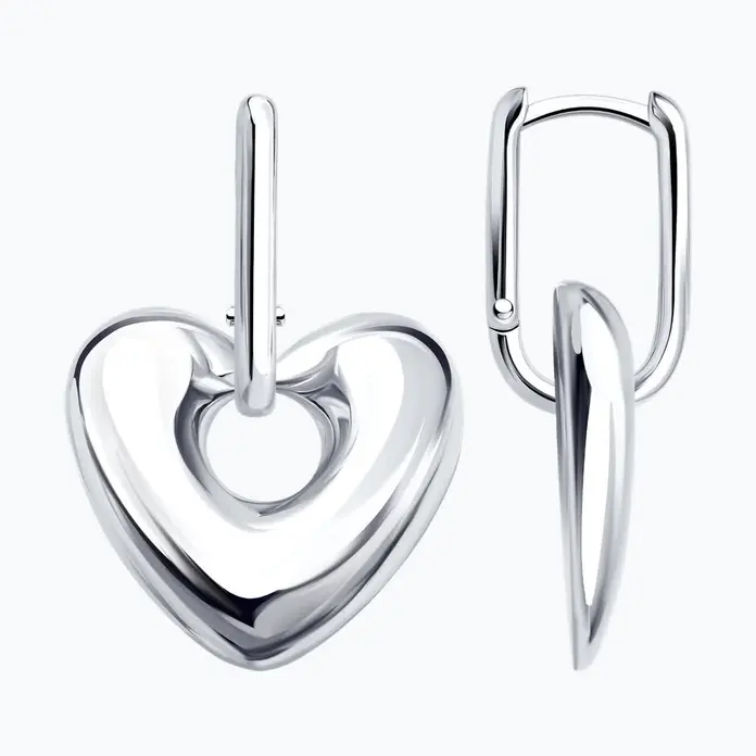 Diamant 94-121-00193-1 Heart-Shaped Pendant for Women, 925 Rhodium-Plated Silver, English Lock, 18x3x26 mm, 4.44 g