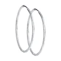 SOKOLOV 94140084 Women's Hoop Earrings (Congo), 925 Sterling Silver, Diamond Cut Finish, 40mm Diameter