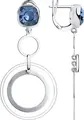 SOKOLOV 94024168 Women's Earrings, 925 Sterling Silver Rhodium Plated, Blue Swarovski Crystals, Antique Design, English Lock, 56mm Length