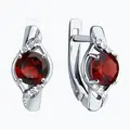 Diamant Women's Earrings 94-320-00175-2, 925 Sterling Silver Rhodium Plated with Garnet and Cubic Zirconia, Round Stones, English Lock, 17mm Length