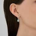 SOKOLOV 92023161 Women's Earrings, 925 Sterling Silver Rhodium-Plated, Blue Topaz Oval Gemstones 8x6mm, English Lock Clasp, Pair