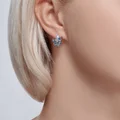 SOKOLOV 92022851 Women's Earrings, 925 Rhodium-Plated Silver, Topaz and Cubic Zirconia, Round Colorless Inserts, English Lock, 3.06g