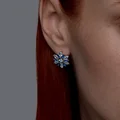 SOKOLOV 92023072 Women's Earrings, 925 Sterling Silver Rhodium-Plated, Blue Topaz and Cubic Zirconia, Marquise Cut, 1.2 Carat, English Lock