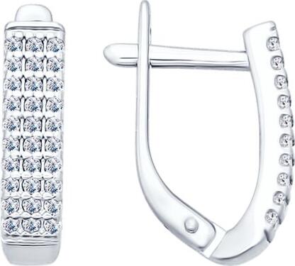 Bijuterie pentru femei Sokolov 94021813, Argint 925 placat cu rodiu, 60 pietre rotunde Zirconiu Cubic, Închidere englezească, Argintiu, 2.24g