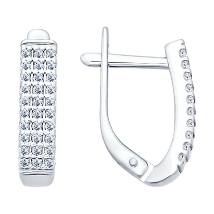 Bijuterie pentru femei Sokolov 94021813, Argint 925 placat cu rodiu, 60 pietre rotunde Zirconiu Cubic, Închidere englezească, Argintiu, 2.24g
