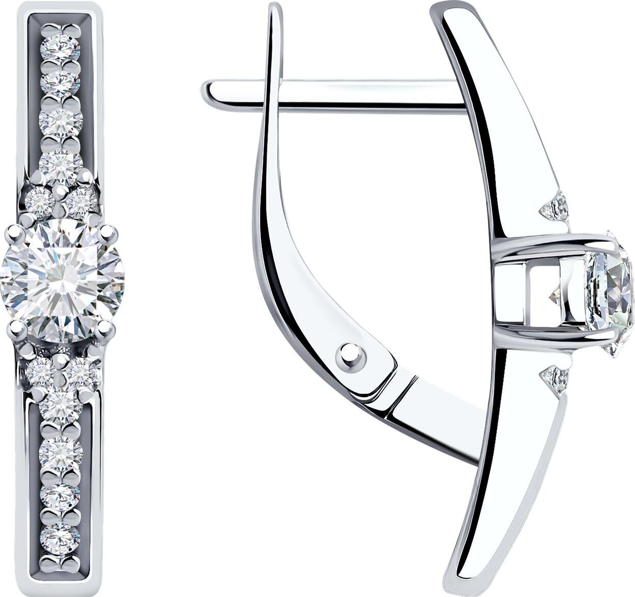 Bijuterie Diamant 94-120-01604-1 pentru femei, Argint 925 placat cu rodiu, 16 pietre Cubic Zirconia incolore rotunde (1.25mm, 0.264ct), Închidere englezească, 20x4x5mm