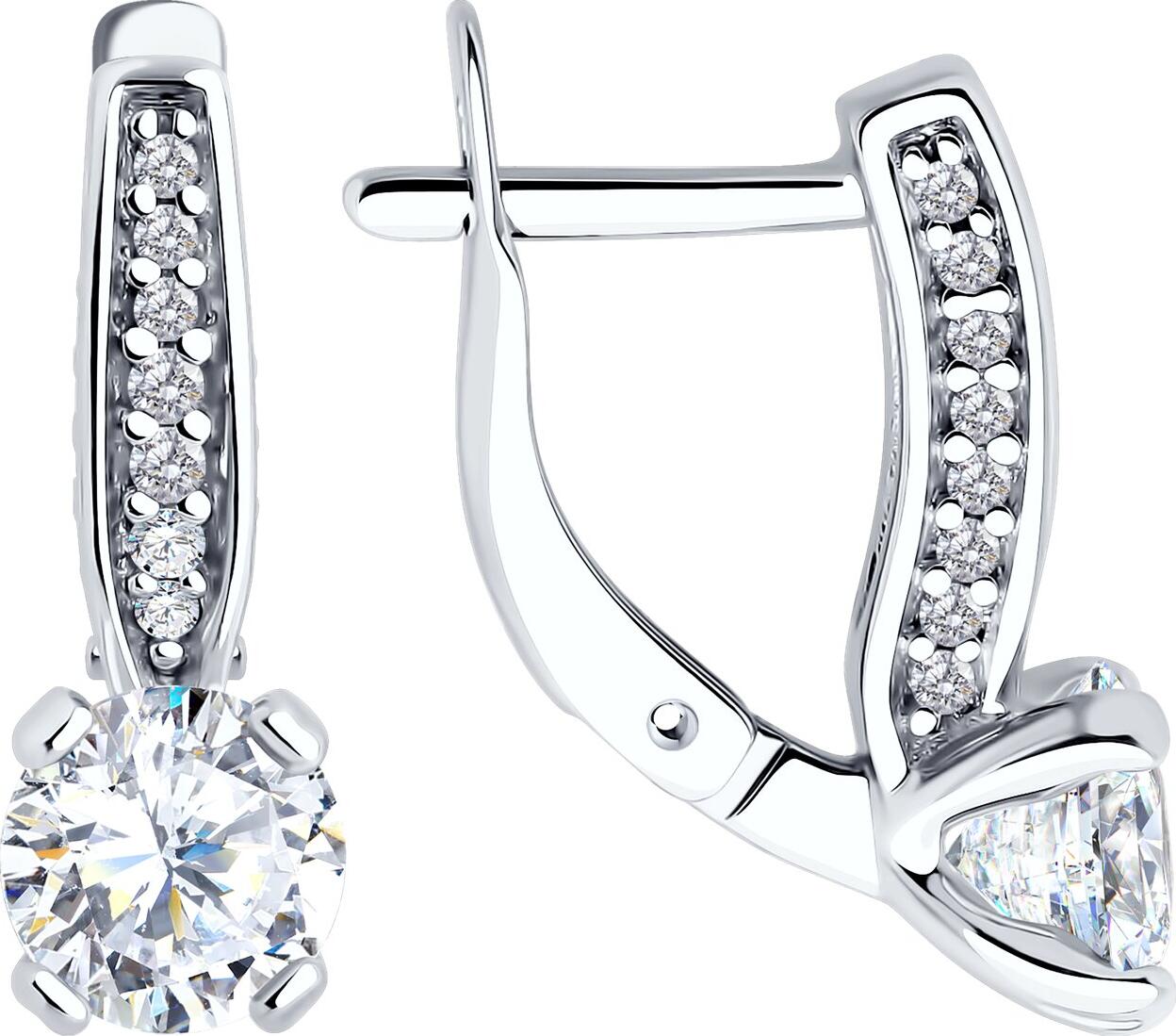 Bijuterie Diamant 94-120-02639-1 pentru femei, Argint Sterling 925 placat cu rodiu, 40 Zirconii Cubice incolore rotunde 0.34ct, închidere englezească, 18x6x5 mm
