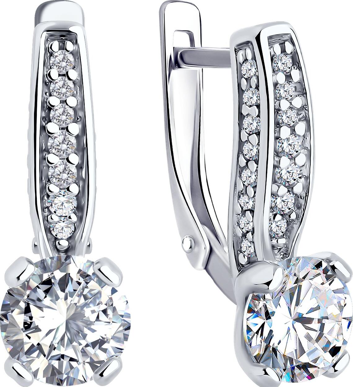 Bijuterie Diamant 94-120-02639-1 pentru femei, Argint Sterling 925 placat cu rodiu, 40 Zirconii Cubice incolore rotunde 0.34ct, închidere englezească, 18x6x5 mm
