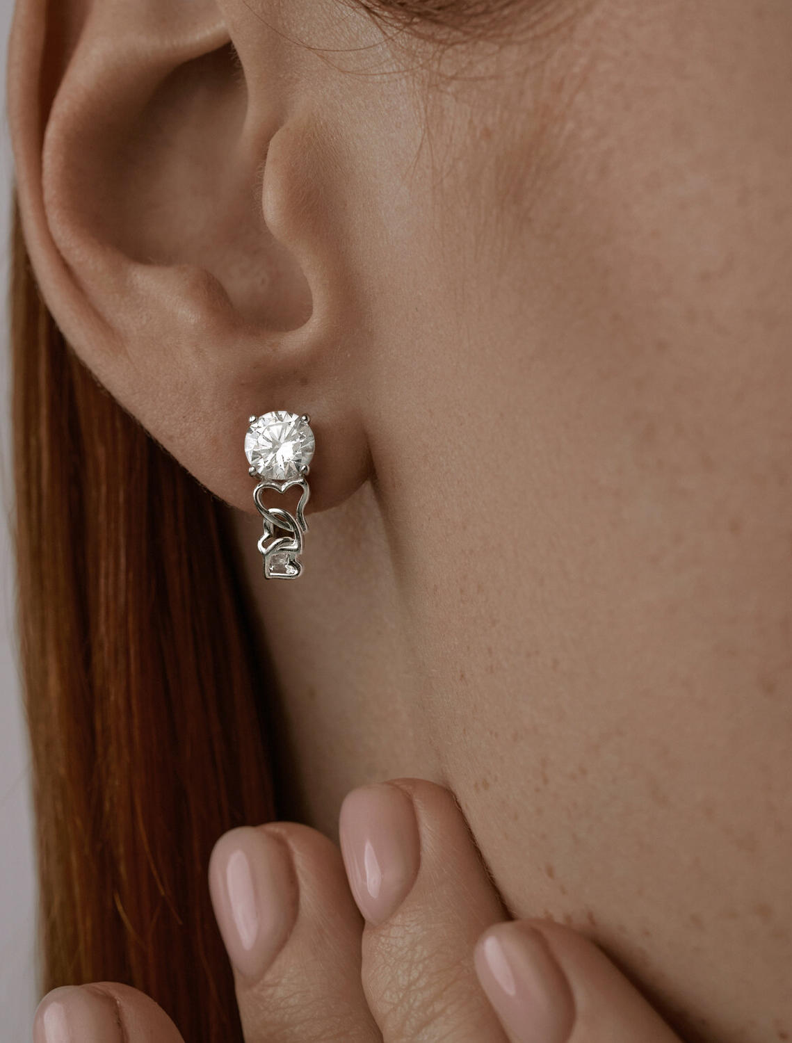 SOKOLOV 94021097 Women's Earrings, 925 Sterling Silver Rhodium Plated, Round Colorless Cubic Zirconia 6mm 2.91ct, English Lock