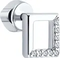 SOKOLOV 94023039 Cercei cu Puset pentru femei, Argint 925 Platinat cu Rodiu, Design Ramă Pătrată Deschisă cu Zirconiu Cubic Incolor, 0.153 ct, 1.74 g