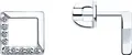 SOKOLOV 94023039 Cercei cu Puset pentru femei, Argint 925 Platinat cu Rodiu, Design Ramă Pătrată Deschisă cu Zirconiu Cubic Incolor, 0.153 ct, 1.74 g