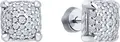 SOKOLOV 94027015 Women's Stud Earrings, 925 Sterling Silver Rhodium-plated, Round Colorless Cubic Zirconia, 0.924 ct, 9x9x4 mm