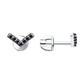 Cercei Diamant pentru femei 94-122-01511-1, Argint 925 placate cu rodiu, cu 14 pietre rotunde de zirconiu negru, 1mm, dimensiuni 8x2x4mm, tip stud
