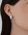 SOKOLOV 94027067 Women's Earrings, 925 Rhodium-Plated Silver, Round Colorless Cubic Zirconia, 1.848 Carats, 112 Stones, English Lock, 16x8x2 mm
