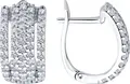SOKOLOV 94027067 Women's Earrings, 925 Rhodium-Plated Silver, Round Colorless Cubic Zirconia, 1.848 Carats, 112 Stones, English Lock, 16x8x2 mm