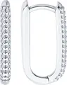 SOKOLOV 94027073 Women's Small Hoop Earrings, 925 Rhodium-Plated Silver, Round Colorless Cubic Zirconia Pavé Setting, 20mm, SKLV Collection