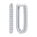 SOKOLOV 94027073 Women's Small Hoop Earrings, 925 Rhodium-Plated Silver, Round Colorless Cubic Zirconia Pavé Setting, 20mm, SKLV Collection