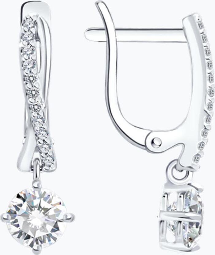 Bijuterie Diamant 94-121-00043-1 pentru femei, Argint Sterling 925 placat cu rodiu, Zirconiu Cubic (Fianit) rotund incolore, 0.198 carate, închidere englezească