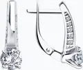 Bijuterie Diamant 94-120-02129-1 pentru femei, argint 925 placat cu rodiu, cu zirconii incolore rotunde 0.198 ct, închidere englezească