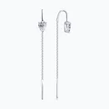 Diamant 94-123-01501-1 Cercei tip threader pentru femei cu Zirconiu Cubic formă de pară, Argint 925 Sterling placat cu Rodiu, 2.168 carati, 7x5 mm, 57 mm