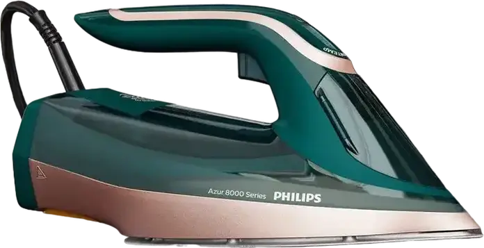Fier de călcat cu aburi Philips Azur Seria 8000 DST8030/70, 3000W, Talpă SteamGlide Elite, Tehnologie OptimalTEMP, Boost Abur 240g, Quick Calc Release, Smarald