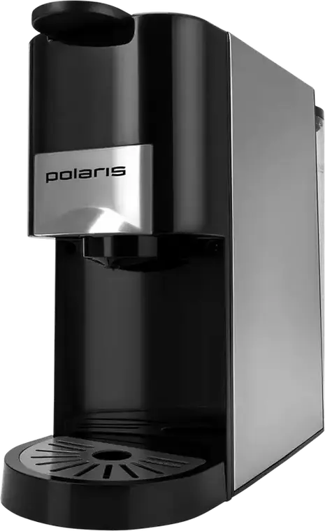 Кофемашина эспрессо 3-в-1 Polaris PCM2020, давление помпы 20 бар, 1450 Вт, корпус из нержавеющей стали, для молотого кофе и капсул, черный