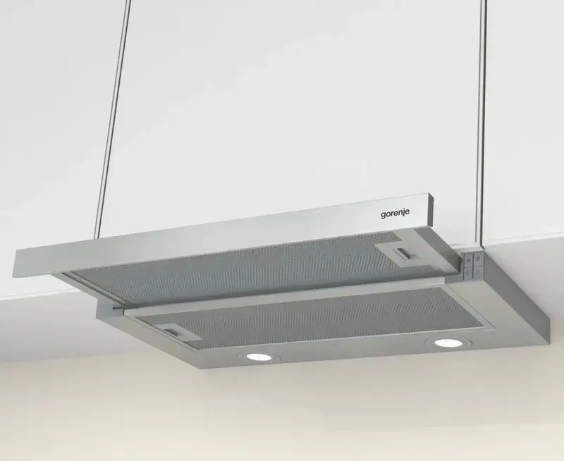 Gorenje TH 62E4 X Built-in Telescopic Hood, Stainless Steel, 450 m3/h Extraction, 3 Speed Levels, LED Lighting, 60 cm Width