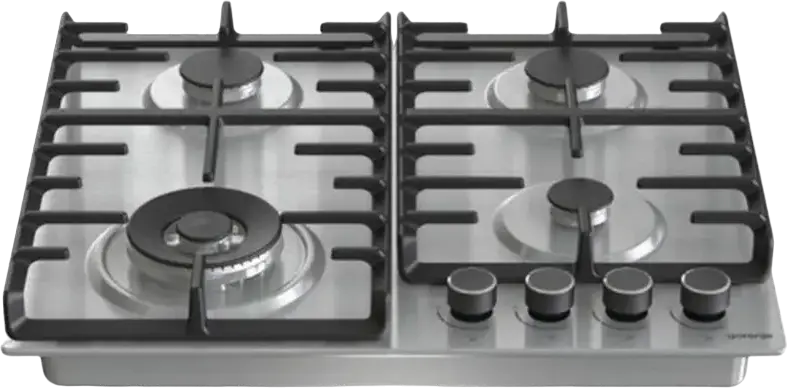Gorenje GW 642 ABX Built-in Gas Hob, 4 Burners with Wok, Stainless Steel 304 Surface, Cast Iron ProGrids, BigSurface, One-hand Ignition, Inox, 60x52 cm