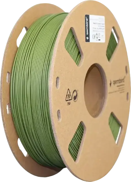 Filament pentru imprimantă 3D Gembird 3DP-PLA-01-MTMG, PLA, Verde militar Mată, 1.75 mm, 1kg