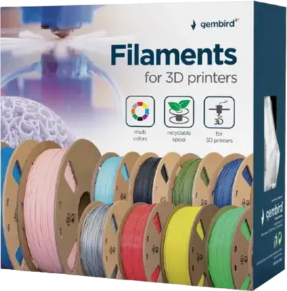 Gembird 3DP-PLA-01-MTMG PLA Filament 1.75mm Matte Military Green, 1kg Spool, 190-220°C Printing Temp, Recyclable Cardboard Spool