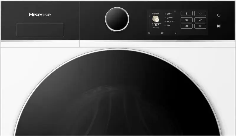 Hisense WF5I1045BWQ Front-Loading Washing Machine, 10.5kg Capacity, 1400 rpm, Energy Class A, Auto Dosing, Steam Function, Wi-Fi ConnectLife, White