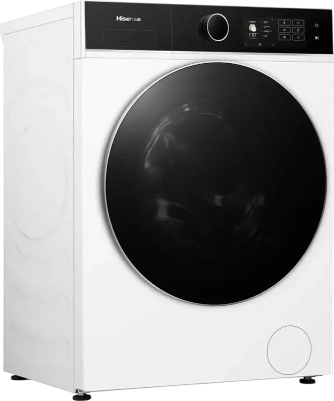 Hisense WF5I1045BWQ Front-Loading Washing Machine, 10.5kg Capacity, 1400 rpm, Energy Class A, Auto Dosing, Steam Function, Wi-Fi ConnectLife, White