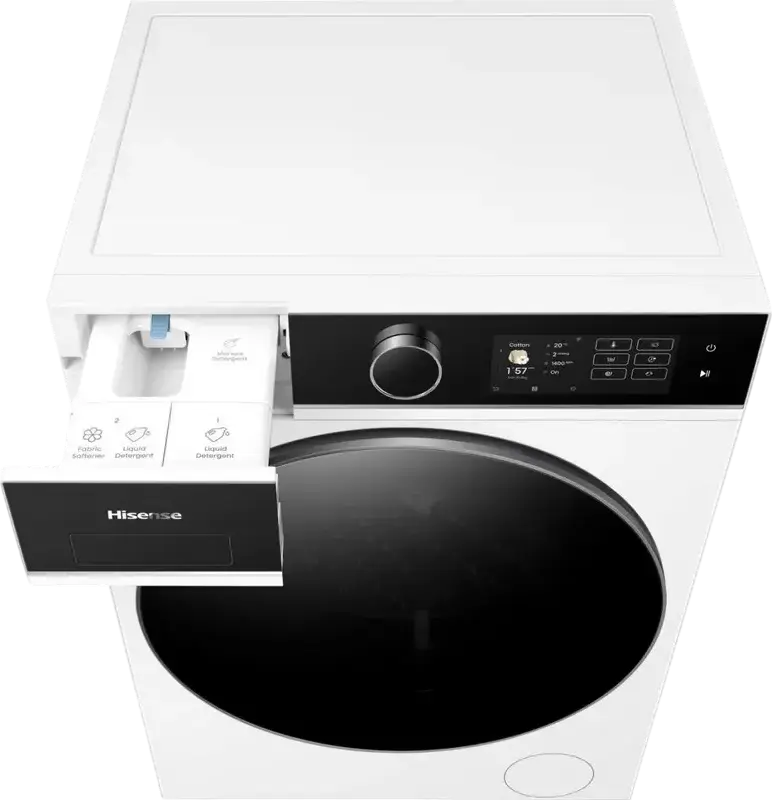 Hisense WF5I1045BWQ Front-Loading Washing Machine, 10.5kg Capacity, 1400 rpm, Energy Class A, Auto Dosing, Steam Function, Wi-Fi ConnectLife, White