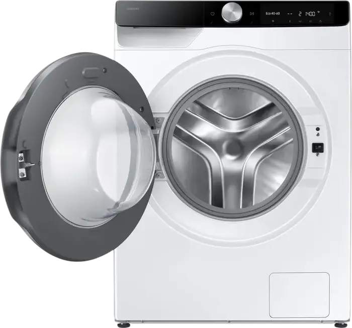 Samsung WW10FG6U3ELKUA Front-Loading Washing Machine, 10kg Capacity, Energy Class A, 1351 rpm, Digital Inverter, Steam & Bubble Wash, SmartThings, White