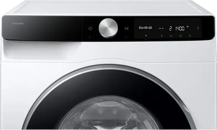 Samsung WW10FG6U3ELKUA Front-Loading Washing Machine, 10kg Capacity, Energy Class A, 1351 rpm, Digital Inverter, Steam & Bubble Wash, SmartThings, White